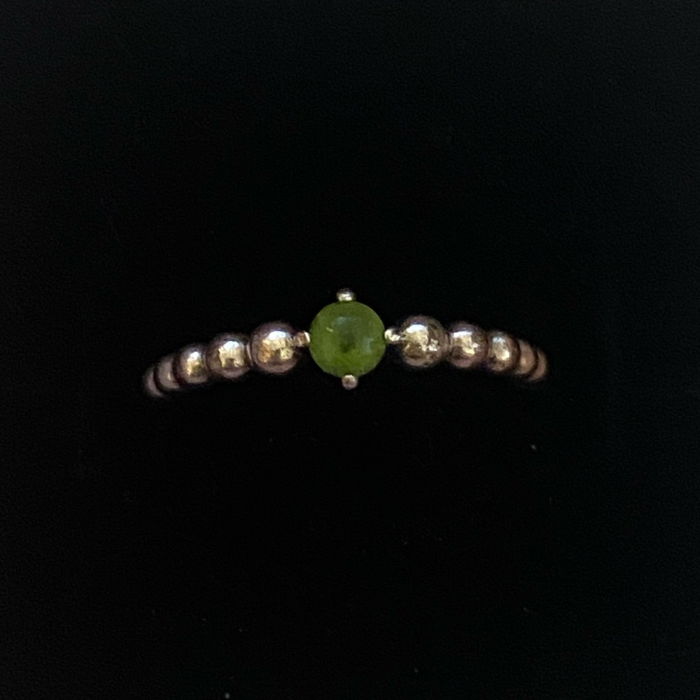 Pandora Spring green ring, beaded, green topaz